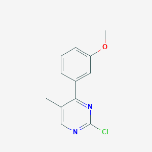 molecular formula C12H11ClN2O B8359135 2-Chloro-4-(3-methoxyphenyl)-5-methylpyrimidine 