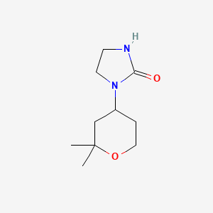 molecular formula C10H18N2O2 B8359176 1-(2,2-dimethyltetrahydro-2H-pyran-4-yl)imidazolidin-2-one 