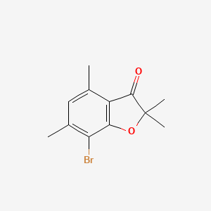 molecular formula C12H13BrO2 B8359181 7-bromo-2,2,4,6-tetramethyl-1-benzofuran-3(2H)-one 