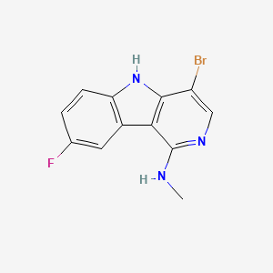 molecular formula C12H9BrFN3 B8359276 4-bromo-8-fluoro-N-methyl-5H-pyrido[4,3-b]indol-1-amine 