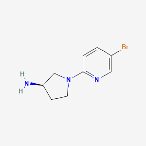 molecular formula C9H12BrN3 B8359348 (R)-1-(5-Bromo-pyridin-2-yl)-pyrrolidin-3-ylamine 