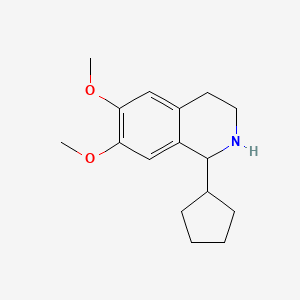 molecular formula C16H23NO2 B8359380 1-Cyclopentyl-6,7-dimethoxy-1,2,3,4-tetrahydroisoquinoline 