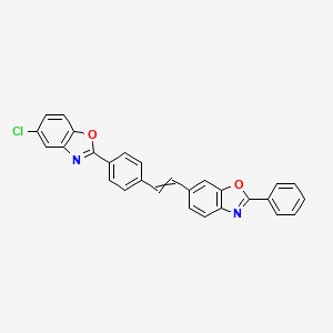 molecular formula C28H17ClN2O2 B8359397 5-Chloro-2-{4-[2-(2-phenyl-1,3-benzoxazol-6-yl)ethenyl]phenyl}-1,3-benzoxazole CAS No. 67563-47-7