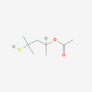 molecular formula C8H16O2S B8359399 4-Mercapto-4-methylpentyl-2-acetate 