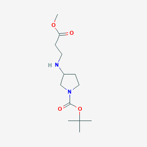 molecular formula C13H24N2O4 B8359425 3-(2-Methoxycarbonyl-ethylamino)-pyrrolidine-1-carboxylic acid tert-butyl ester 
