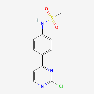 molecular formula C11H10ClN3O2S B8359432 N-(4-(2-chloropyrimidin-4-yl)phenyl)methanesulfonamide 