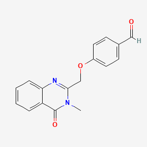 4-[[3-Methyl-4-oxo-3,4-dihydro-2-quinazolinyl]methoxy]benzaldehyde