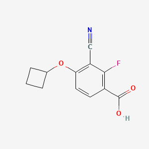molecular formula C12H10FNO3 B8359453 3-Cyano-4-cyclobutyloxy-2-fluorobenzoic acid 