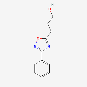 molecular formula C11H12N2O2 B8359459 3-(3-Phenyl-1,2,4-oxadiazol-5-yl)propanol 