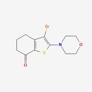 molecular formula C12H14BrNO2S B8359467 3-Bromo-2-(morpholin-4-yl)-5,6-dihydro-1-benzothiophen-7(4h)-one 