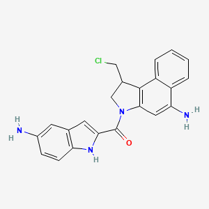 molecular formula C22H19ClN4O B8359481 [5-amino-1-(chloromethyl)-1,2-dihydrobenzo[e]indol-3-yl]-(5-amino-1H-indol-2-yl)methanone 