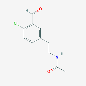 molecular formula C11H12ClNO2 B8359511 N-[2-(4-Chloro-3-formyl-phenyl)-ethyl]-acetamide 