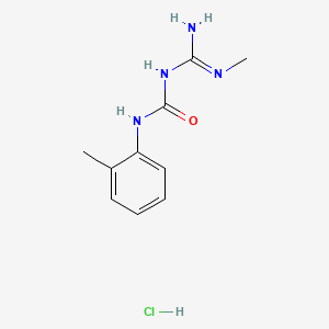 molecular formula C10H15ClN4O B8359522 Urea, N-(imino(methylamino)methyl)-N'-(2-methylphenyl)-, monohydrochloride CAS No. 68656-49-5