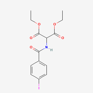 molecular formula C14H16INO5 B8359533 Diethyl {[(4-iodophenyl)carbonyl]amino}propandioate 