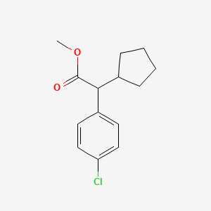 molecular formula C14H17ClO2 B8359551 Methyl 2-(4-chlorophenyl)-2-cyclopentylacetate 