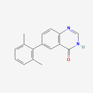 molecular formula C16H14N2O B8359565 6-(2,6-Dimethylphenyl)-3H-quinazolin-4-one 