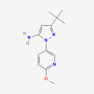 2-Methoxy-5-(3-tert-butyl-5-amino-1H-pyrazole-1-yl)pyridine