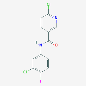 molecular formula C12H7Cl2IN2O B8359581 6-Chloro-N-(3-chloro-4-iodo-phenyl)-nicotinamide 