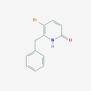 molecular formula C12H10BrNO B8359659 2-Benzyl-3-bromo-6-hydroxypyridine 