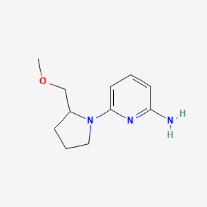 molecular formula C11H17N3O B8359709 6-(2-(Methoxymethyl)pyrrolidin-1-yl)pyridin-2-amine 