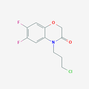 molecular formula C11H10ClF2NO2 B8359746 4-(3-chloropropyl)-6,7-difluoro-4H-benzo[1,4]oxazin-3-one 