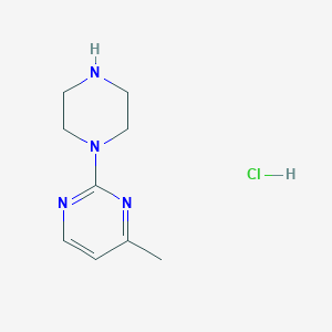 molecular formula C9H15ClN4 B8359765 4-Methyl-2-(piperazin-1-yl)pyrimidine hydrochloride 