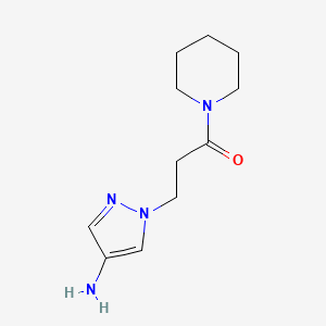 molecular formula C11H18N4O B8359809 3-(4-amino-1H-pyrazol-1-yl)-1-(piperidin-1-yl)propan-1-one 