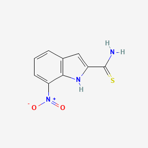 molecular formula C9H7N3O2S B8359841 7-nitro-1H-indole-2-carbothioamide 