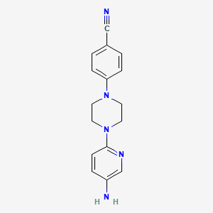 molecular formula C16H17N5 B8359845 1-(4-Cyanophenyl)-4-(5-aminopyridin-2-yl)piperazine 