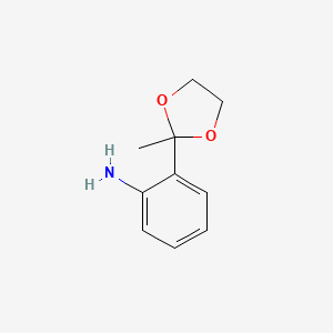 molecular formula C10H13NO2 B8359861 2-(2-Methyl-1,3-dioxolan-2-yl)benzenamine 