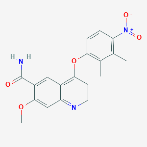 molecular formula C19H17N3O5 B8359936 6-Carbamoyl-4-(2,3-dimethyl-4-nitrophenoxy)-7-methoxyquinoline 