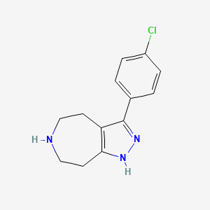 molecular formula C13H14ClN3 B8359946 3-(4-Chlorophenyl)-1,4,5,6,7,8-hexahydropyrazolo[3,4-d]azepine 