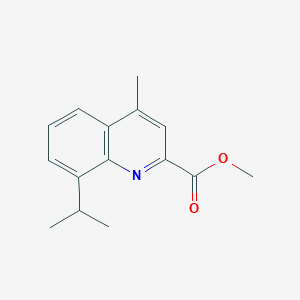 molecular formula C15H17NO2 B8359993 Methyl 8-isopropyl-4-methyl-2-quinolinecarboxylate 