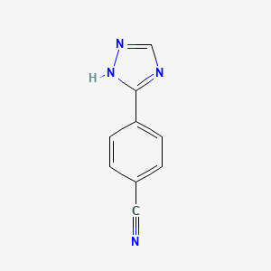 molecular formula C9H6N4 B8359995 4-(1H-[1,2,4]triazol-3-yl)-benzonitrile 