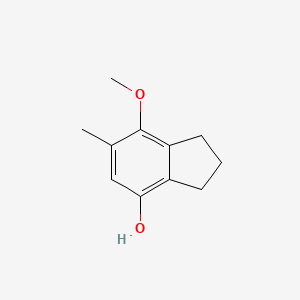 molecular formula C11H14O2 B8360001 7-Methoxy-6-methyl-indan-4-ol 