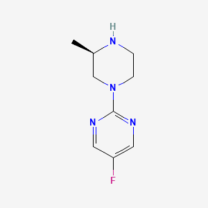molecular formula C9H13FN4 B8360040 5-fluoro-2-[(3R)-3-methylpiperazin-1-yl]pyrimidine 
