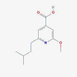 molecular formula C12H17NO3 B8360066 2-Methoxy-6-(3-methyl-butyl)-isonicotinic acid 