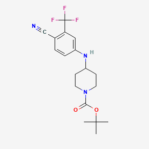 molecular formula C18H22F3N3O2 B8360120 Tert-butyl 4-[[4-cyano-3-(trifluoromethyl)phenyl]amino]piperidine-1-carboxylate 