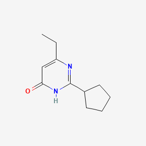 molecular formula C11H16N2O B8360129 2-cyclopentyl-6-ethylpyrimidin-4(3H)-one 
