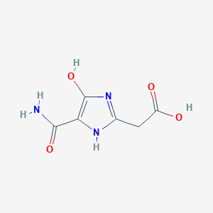 molecular formula C6H7N3O4 B8360148 4-carbamoyl-5-hydroxy-1H-imidazole-2-acetic acid 