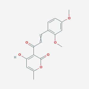 molecular formula C17H16O6 B8360163 3-[3-(2,4-Dimethoxy-phenyl)-acryloyl]-4-hydroxy-6-methyl-pyran-2-one 