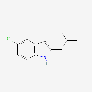 molecular formula C12H14ClN B8360182 5-Chloro-2-isobutylindole 