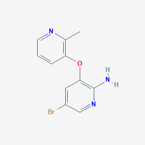 molecular formula C11H10BrN3O B8360186 5-Bromo-3-(2-methylpyridin-3-yloxy)pyridin-2-amine 