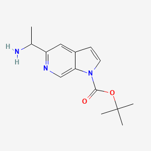 molecular formula C14H19N3O2 B8360197 tert-butyl 5-(1-aminoethyl)-1H-pyrrolo[2,3-c]pyridine-1-carboxylate 