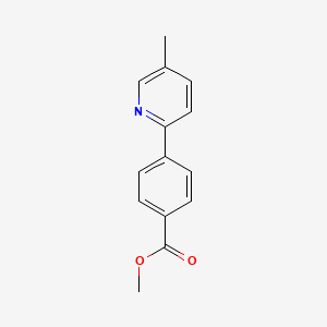 molecular formula C14H13NO2 B8360200 Methyl 4-(5-methyl-2-pyridyl)benzoate 