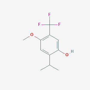 molecular formula C11H13F3O2 B8360212 2-Isopropyl-4-methoxy-5-trifluoromethyl-phenol 