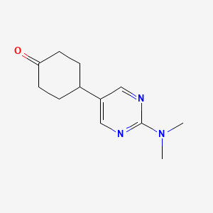 molecular formula C12H17N3O B8360228 4-(2-Dimethylamino-pyrimidin-5-yl)-cyclohexanone 