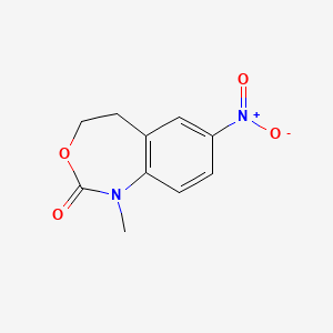 molecular formula C10H10N2O4 B8360257 1-methyl-7-nitro-4,5-dihydro-3,1-benzoxazepin-2(1H)-one 