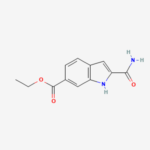 molecular formula C12H12N2O3 B8360265 ethyl 2-carbamoyl-1H-indole-6-carboxylate 