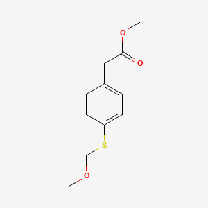molecular formula C11H14O3S B8360297 (4-Methoxymethylsulfanyl-phenyl)-acetic acid methyl ester 